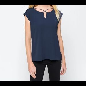 Fortune + Ivy Carna Mixed Material Blouse